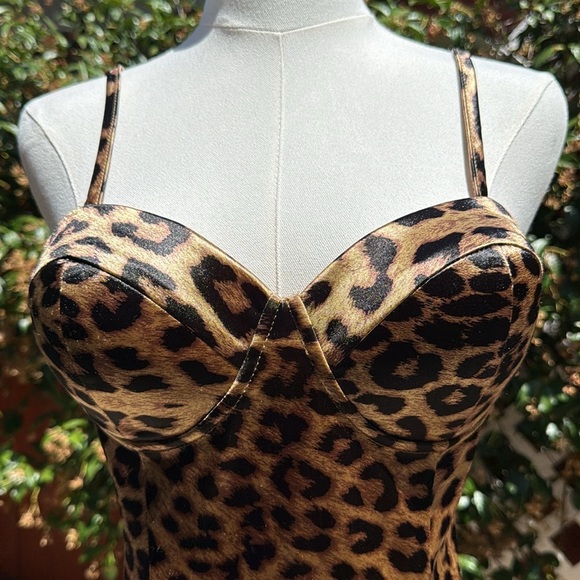 Fashion Nova Brown and Black Leopard Print Slip Dress - Picture 4 of 8